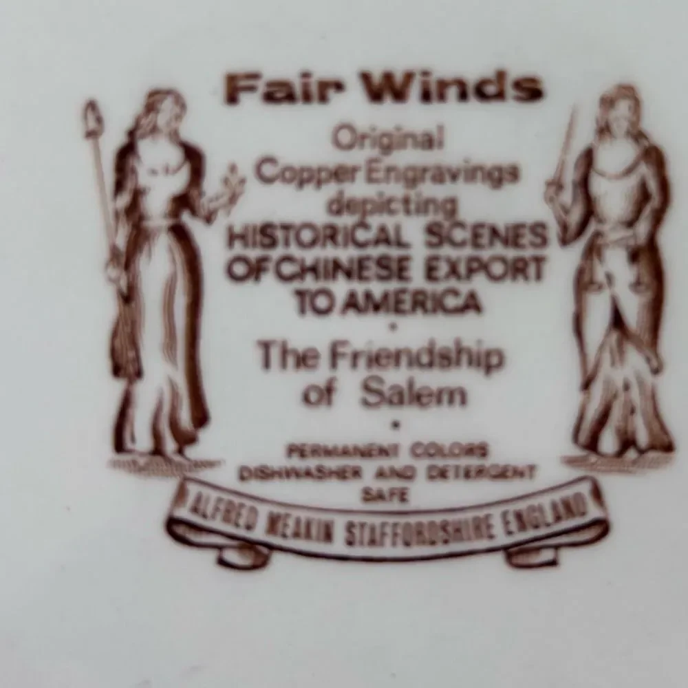 Vintage Fair Winds Friendship of Salem Dinner Plates Set of 2 Collectible